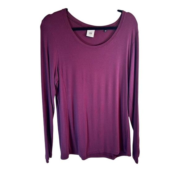 CAbi Plum Long Sleeve Top L – Clean Fit, Berrycore Stretch Basics - Picture 1 of 4
